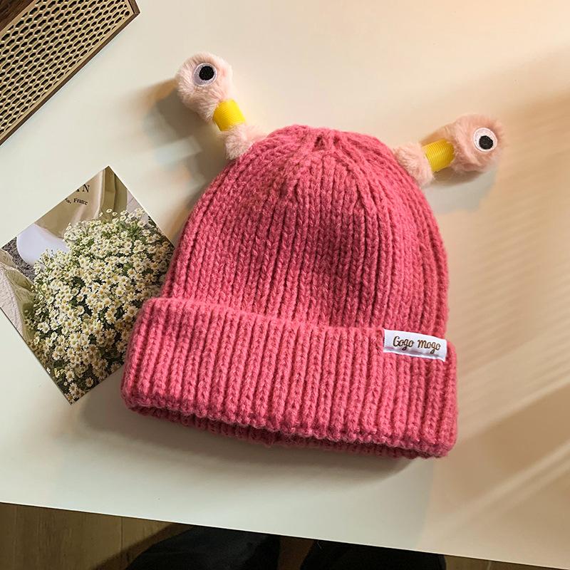 

Cute cartoon funny eyes tentacles will shine new warm knitted hat parent-child wool hat average size
