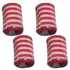 Christmas Ribbon 4PCS Set with Striped Polyester Webbing for Wrapping Tree Decorating and Crafting Seasonal Projects
