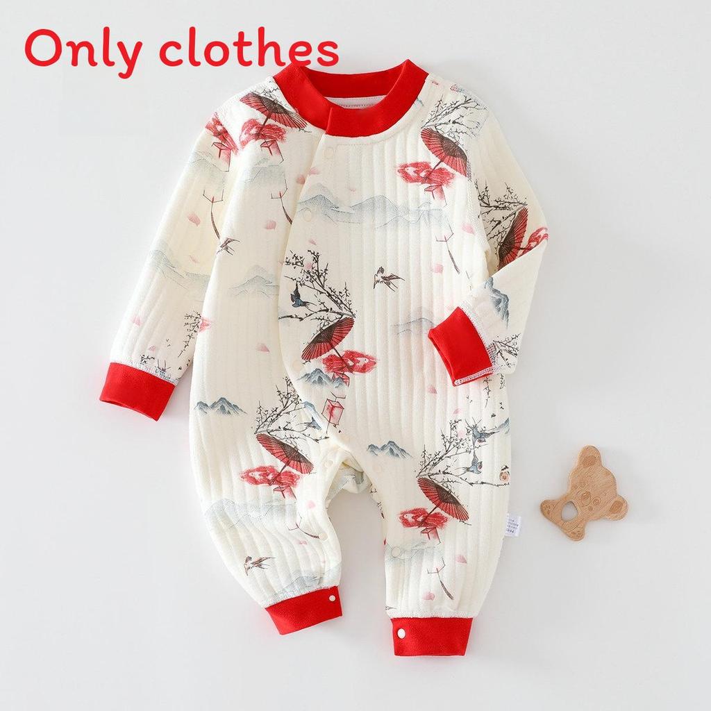 Baby Warm Fleece Baby Romper With Cartoon Animals Print Design For Winter And Autumn Newborns Baby Clothes