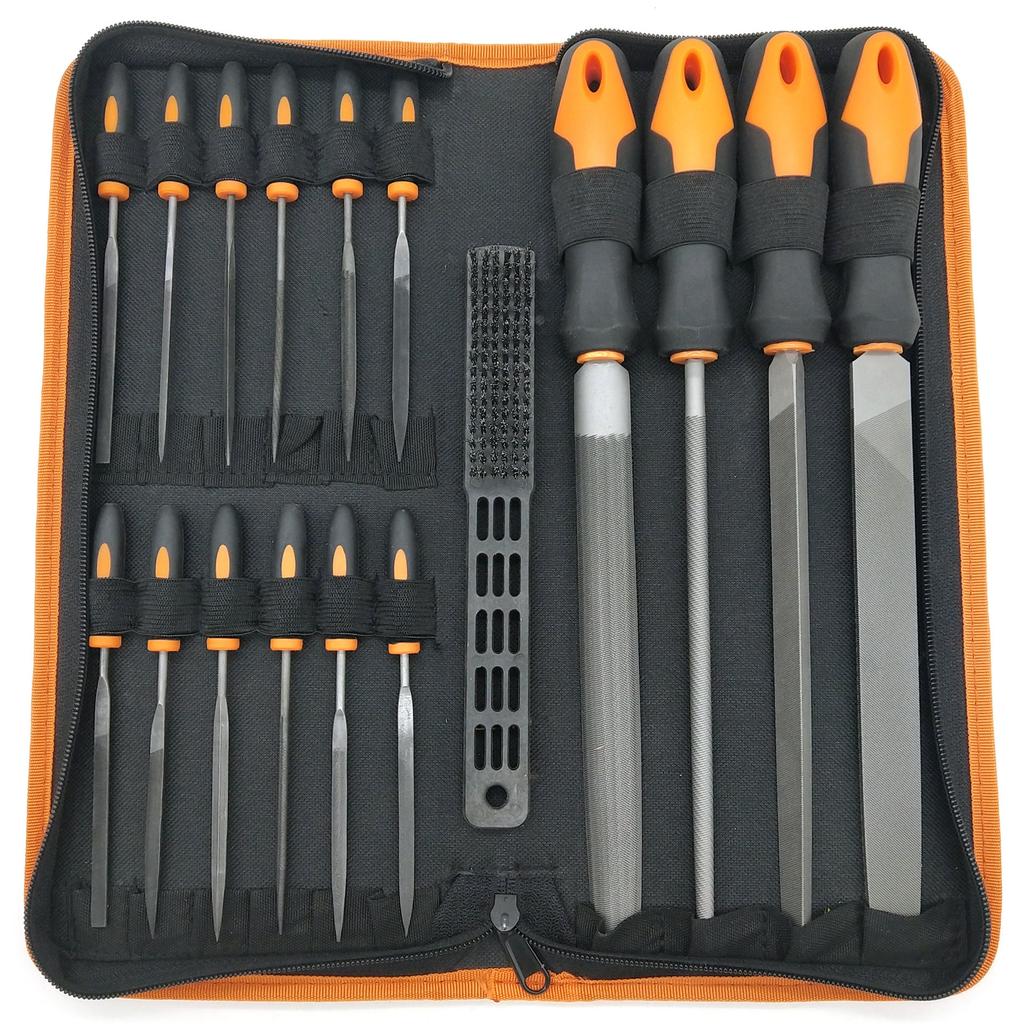 For Precision Metal File Work Wood Files 17pcs Metal Hand File Set Files with Brush Steel Files