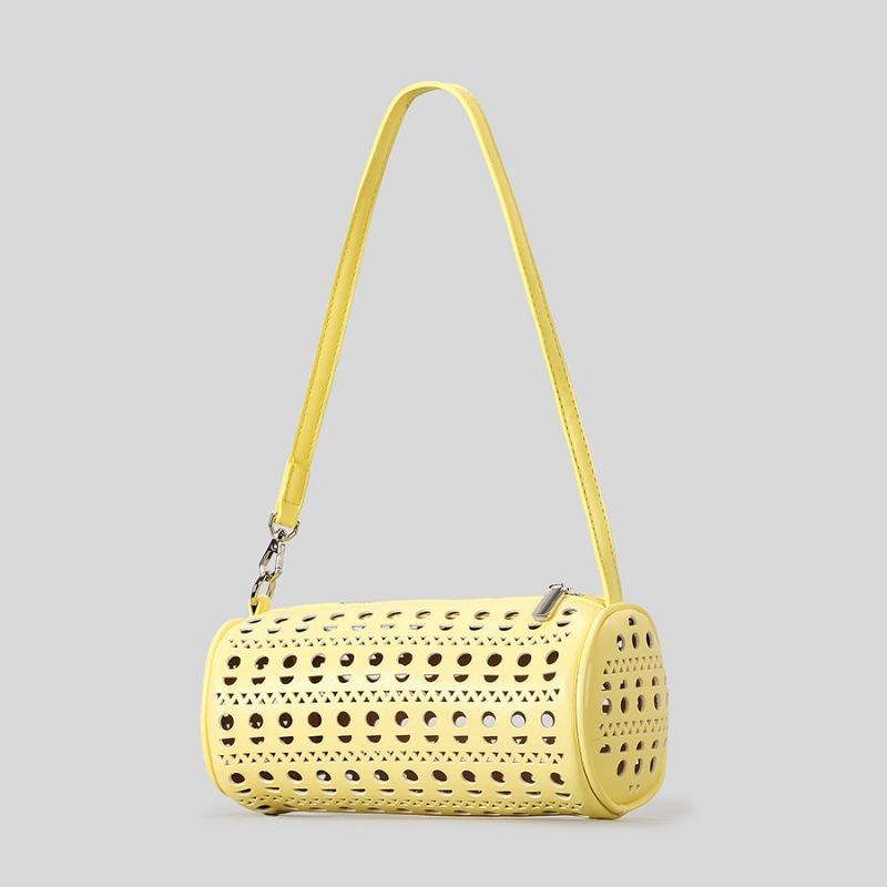 

Hollowed-out Cylinder Bag Pen Holder Bag Simple and Fashionable Underarm Bag Shoulder Bag Handbag жовтий
