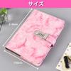 A5 Lockable Marble Diary with Lock, Refillable, Secret Password (Pink)