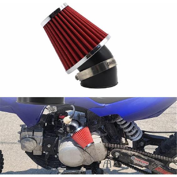 High Performance 48mm Motorcycle Air Filter, Dirt Bike Air Filter Compatible with HONDA YAMAHA SUZUKI ATV SSR TTR Dirt Bike, Inlet ID 48mm-Black