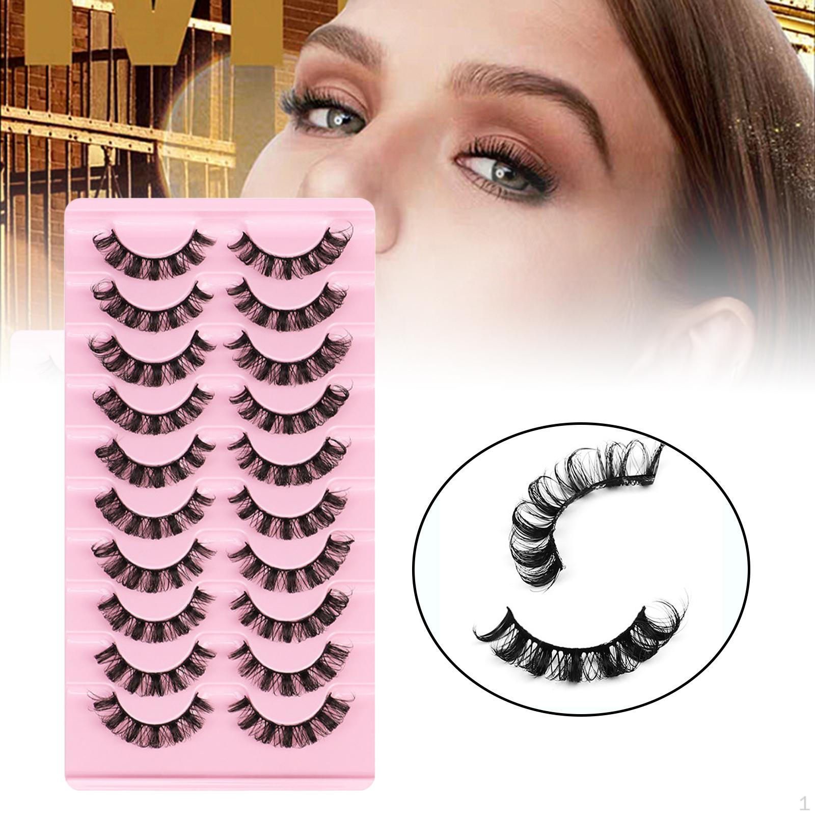 10 Pairs Russian Strip Lashes Curly Eye Handmade C