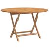 Foldable Garden Table Ø 110 X 75 Cm Solid Teak Wood