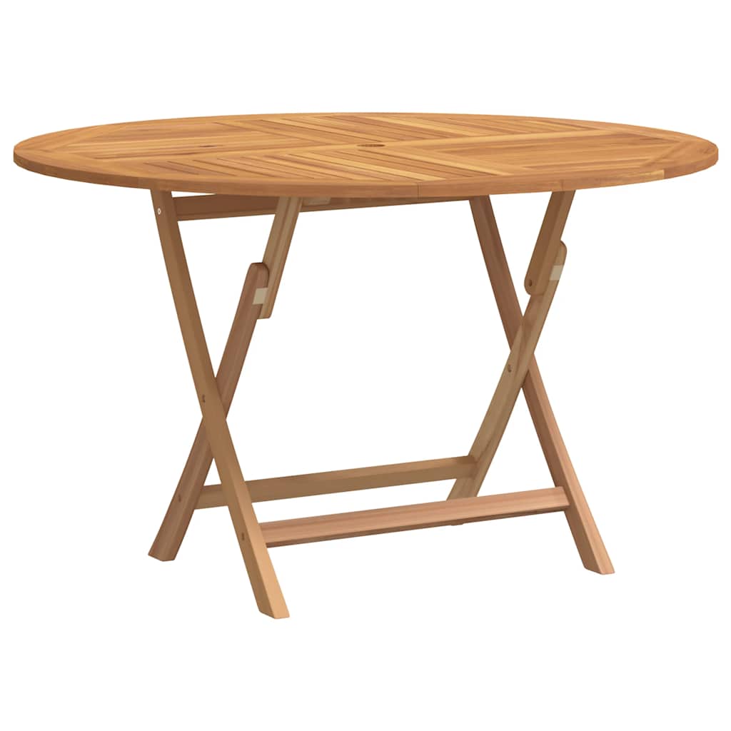 Foldable Garden Table Ø 110 X 75 Cm Solid Teak Wood
