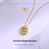 Minsheng Vánoční zvonkový náhrdelník s věncem a mašlí, řetízek na svetr - Trendy šperk pro nejlepší přátele
