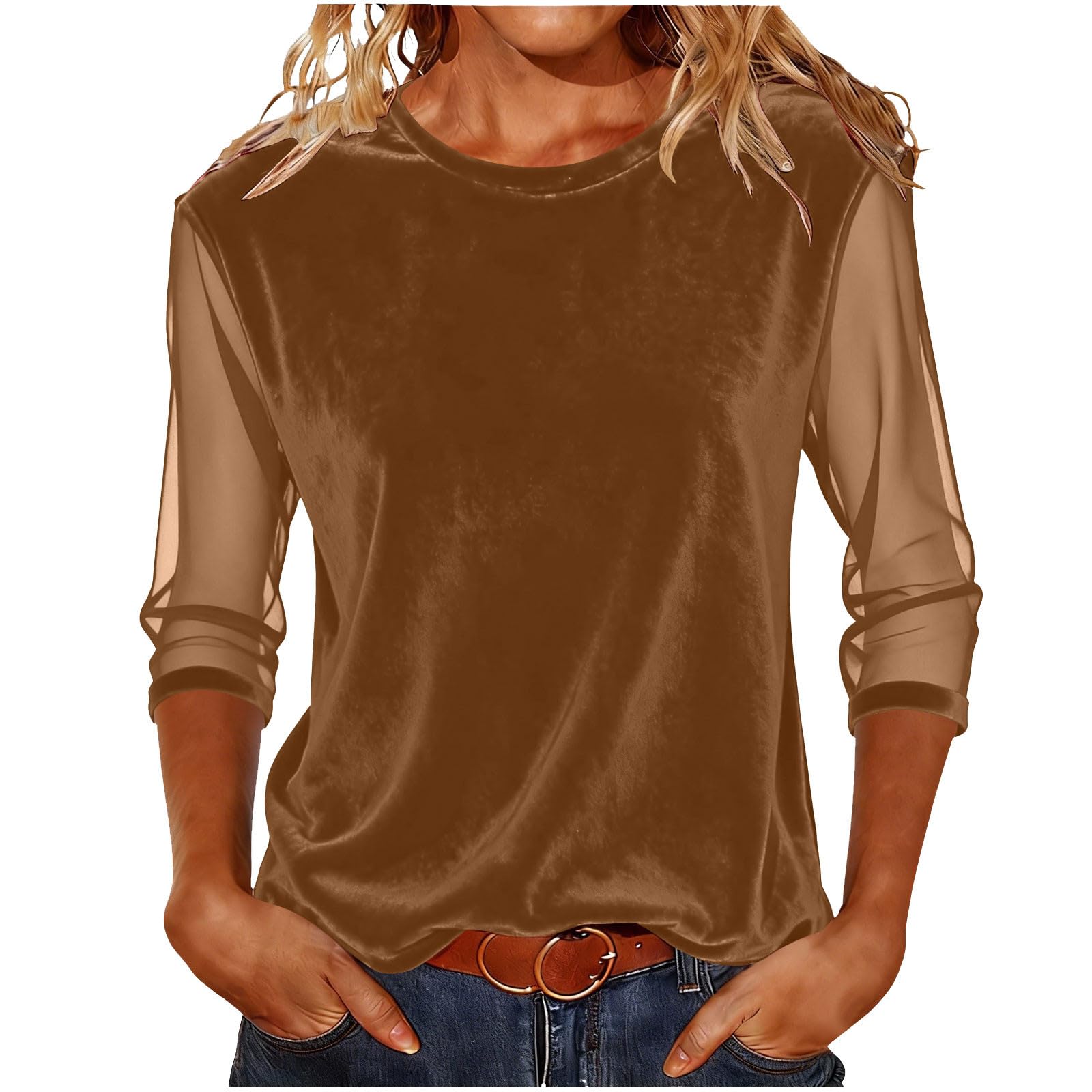 

Women s Fashion And Casual And Loose And Comfort And Color Top XL кавовий