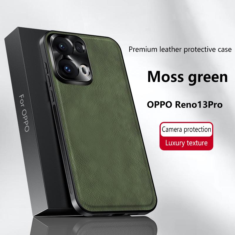 Luxury PU Leather Case For Oppo Reno13 Pro Magsafe Magnetic Metal Ring Lens Protection Shockproof Cover For Oppo Reno13 F 5G/4G