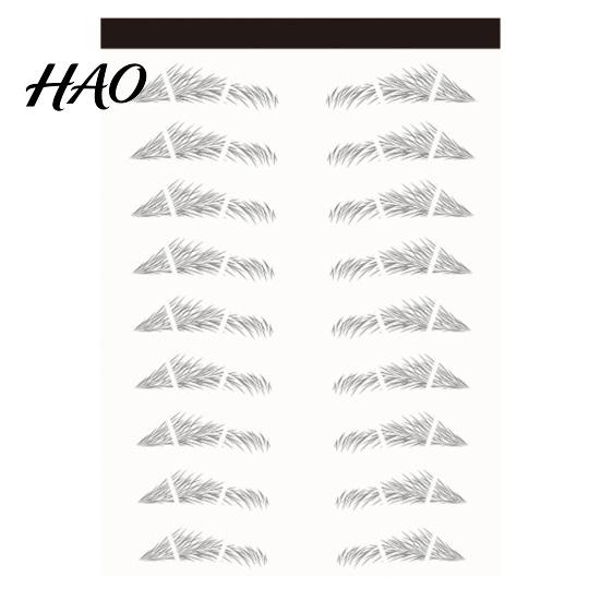 Eyebrow Tattoo Sticker 1 Sheet Various Shapes Nature 3D Effect Water-based Semi-permanent Transfers Arch Style Waterproof Hair-Like Grooming