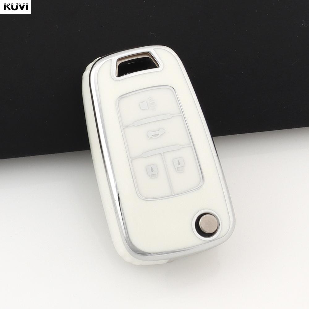3 4 Buttons Tpu Car Folding Key Case Cover Fob Keychain For Chevrolet Cruze Aveo Camaro Epica Lova Sail Spark Opel Astra Corsa