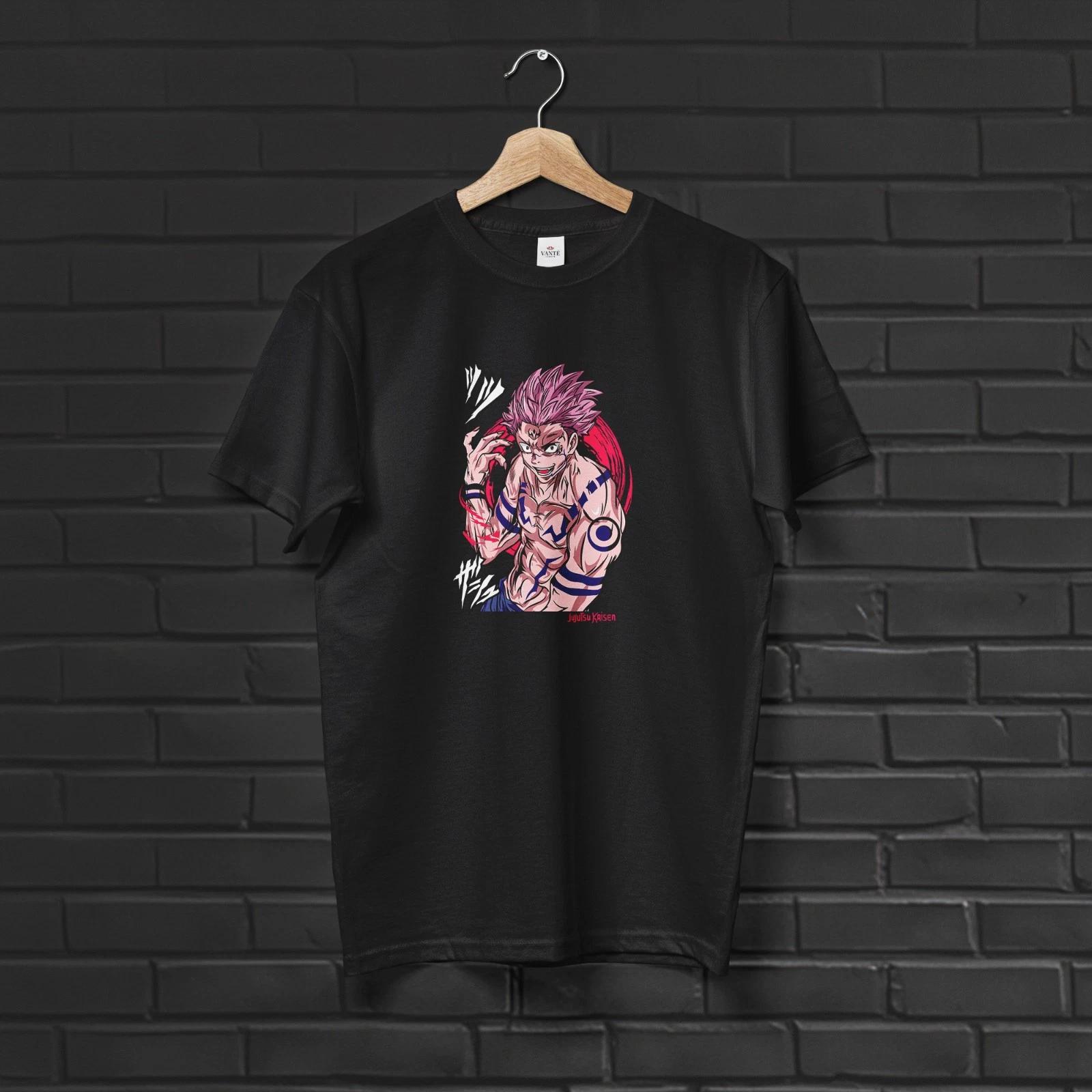 Ryomen Sukuna Anime T Shirt Cursed Sorcerer Graphic Cotton Streetwear Tee S