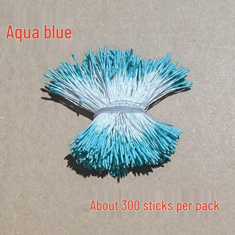 Simulation Flower Stamen: Small Pearl-Colored DIY Material, Approx. 300 Double-Ended Stamen for Handmade Flower Accessories