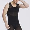 Men Body Shaper Slimming Vest Soft Elastic Skin Friendly Breathable Men Compression Shirt Vest for Sports Fitness Black