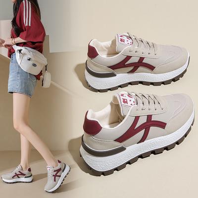 Sneakers Schoenen Dames Herfst Nieuw Vintage Veelzijdig Casual Lichtgewicht Dikke Zool Vader's Schoenen Platform Schoenen