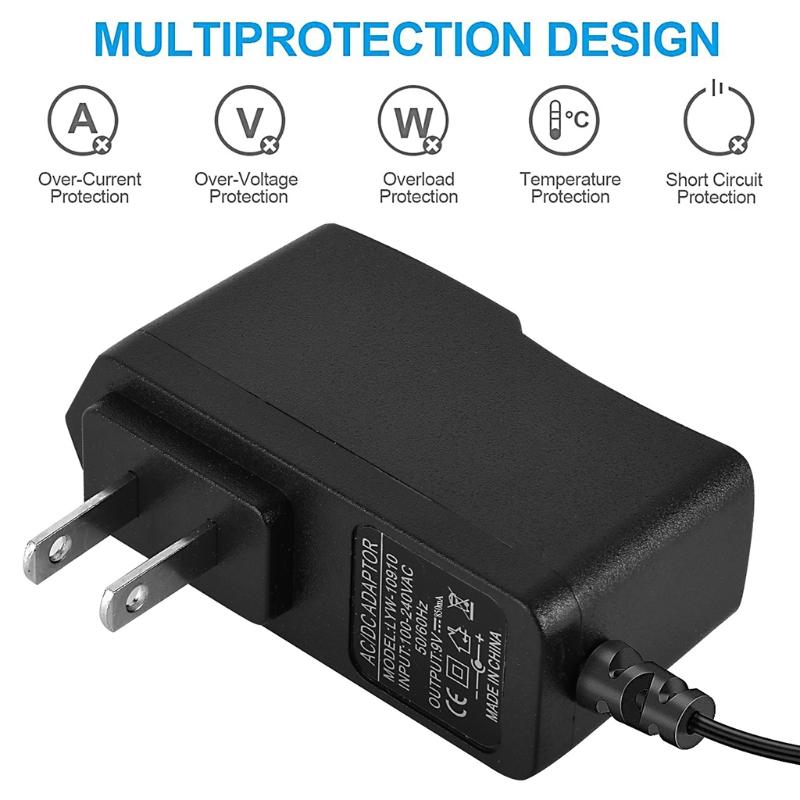 9V AC/for DC Power Adapter, UL Listed for DC Power Supply Cord Adapter 5.5x2.1mm Center Positive for DC Jack 6.6ft with