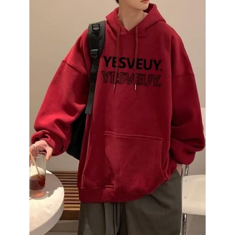 

Толстовка с капюшоном в американском стиле для мужчин Весна и Осень Новая модная марка из Гонконга Свободный ленивый повседневный бархатный топ 5XL