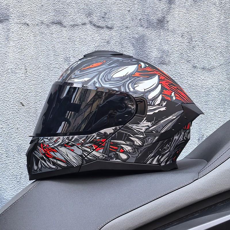 DOT ECE Certified Full Face Motorcycle Helmet Men Women Flip-Up Design ABS Shell All Season Use