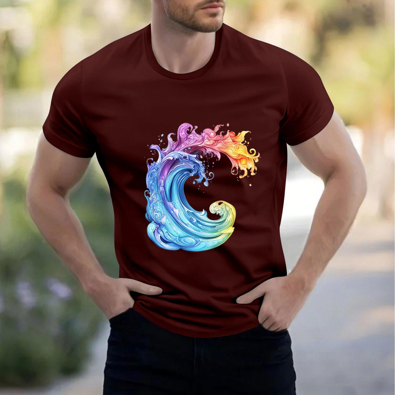 

Мужская рубашка с воротником-стойкой и коротким рукавом, свободная рубашка для отдыха и отдыха, мужская L винный