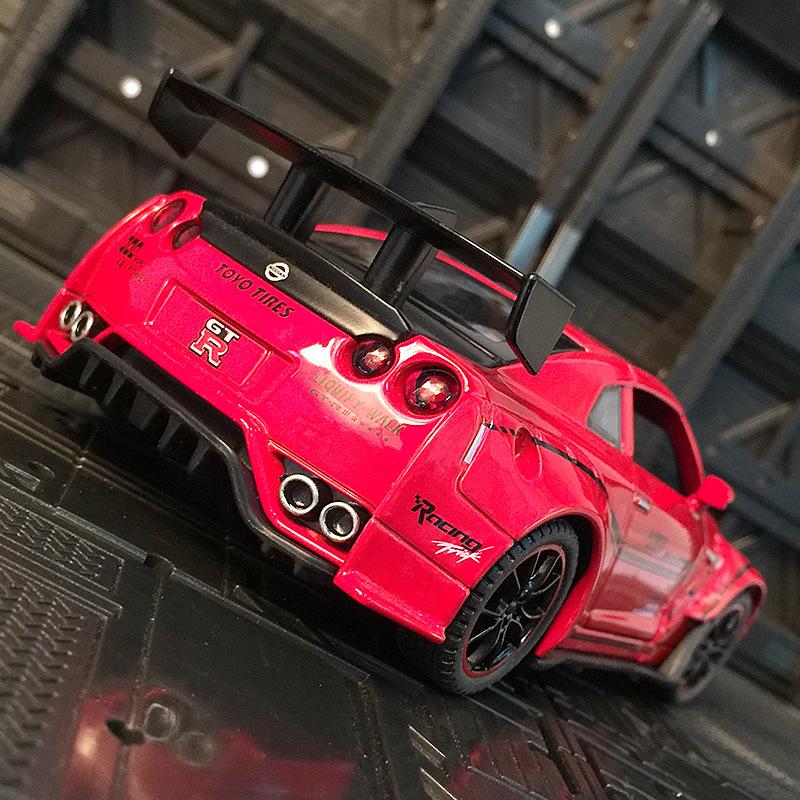 1/32 Nissan GTR R35 Alloy Racing Car Diecast Model Sound & Light Pull Back Toy Collection Of Hobby Decorative Fine Ornaments