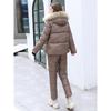 Down Padded Jacket Suit Women's Winter Clothes Korean Fashion Thick Padded Jacket Two-piece Padded  Jacket + Overalls