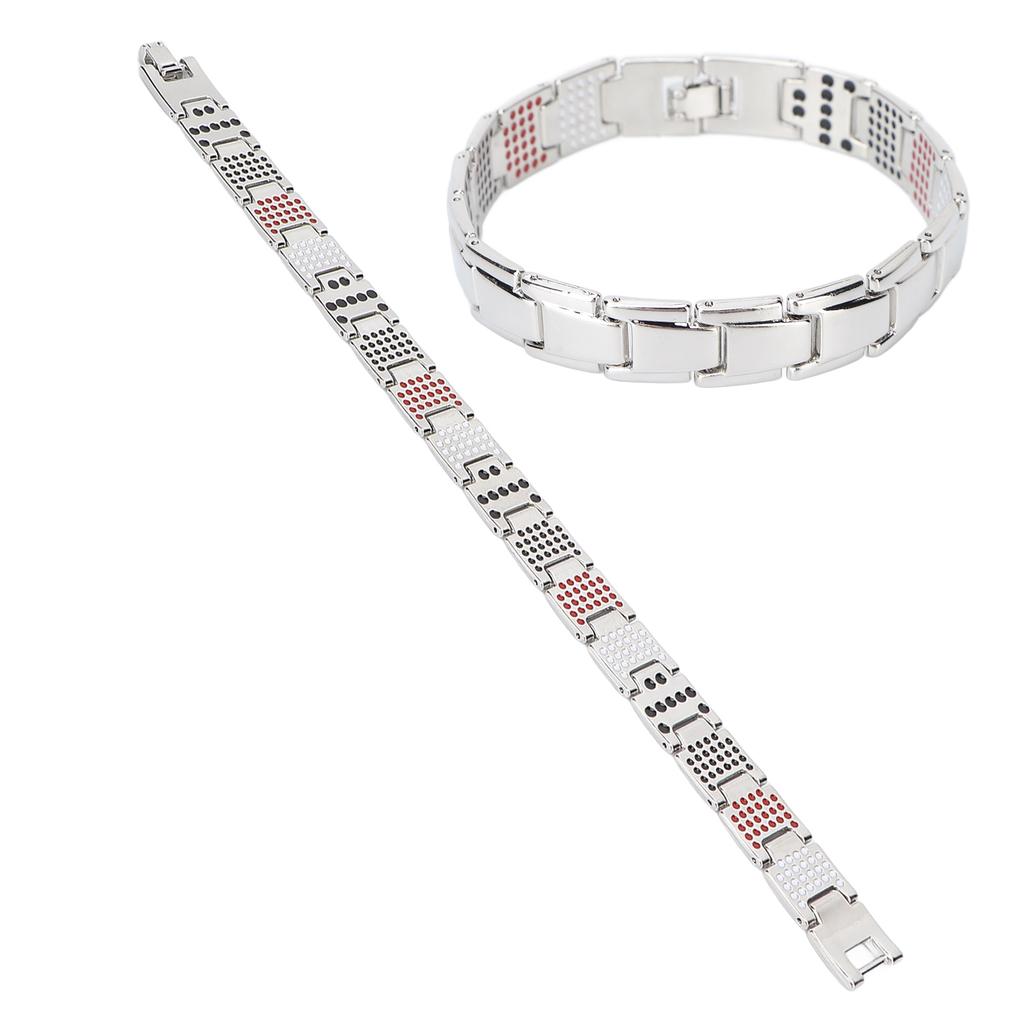 Fashionable Magnetic Therapy Bracelet Slimming Titanium Steel Unisex Magnetic BraceletSilver