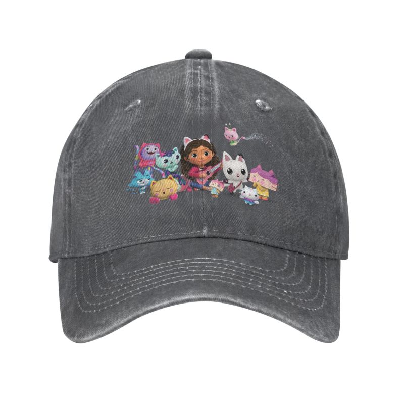 Benutzerdefinierte Baumwolle Puppenhaus Gabby Katzen Baseball Cap für Unisex Frauen verstellbare Cakey Mercat Papa Hut im Freien