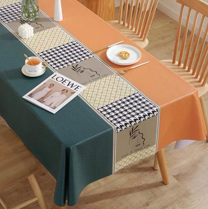 Thickend Waterproof Non-washable PVC Tablecloth Table Mat Rectangular Tablecloth Home Decor