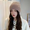Korean Version Thickened Woolen Hat Autumn and Winter Women's Warm Plus Velvet Fashion Hat Versatile Knitted Hat New Style