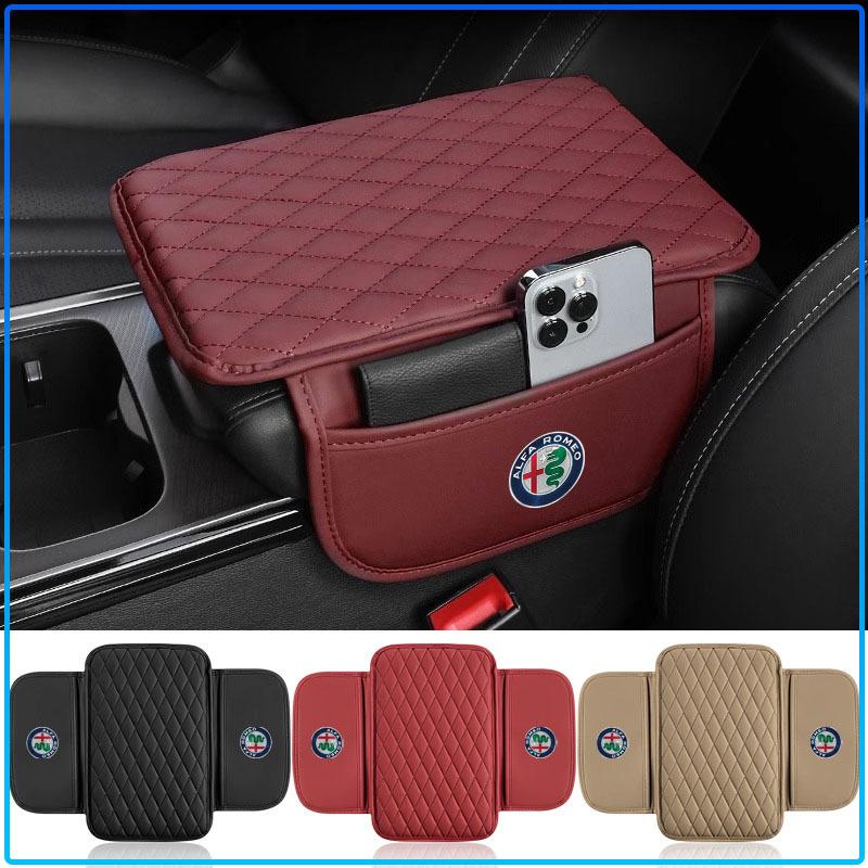 For Alfa Romeo 147 159 Giulietta Giulia Mito Spider Alpha Nheadrest 1Pcs Leather Car Armrest Mat Tissue Boxes Height Pad Armrest Box