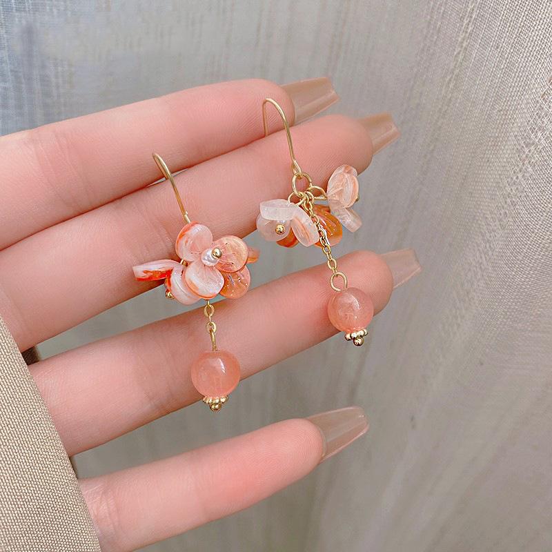 Trendy Orange Acrylic Drop Earrings with…