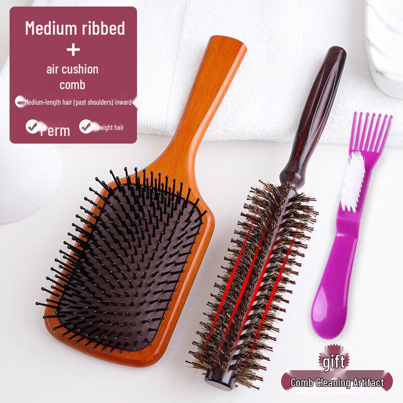 LIEI Boar Bristle Round Curling Comb