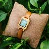 BOBO BIRD Olive Wood Square Ladies Wristwatch Japanese Quartz Hardlex Mirror Leather Strap Elegant Casual Female Wooden Watch