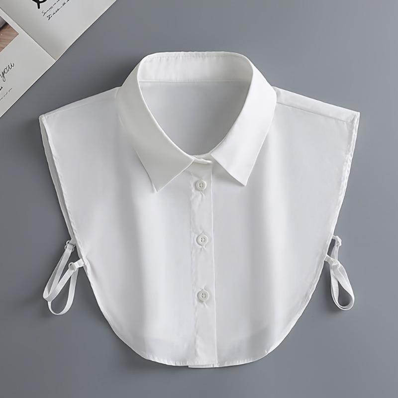 Einheitsgröße Falscher Hemdkragen Eleganter Abnehmbarer Button-Up-Kragen für Lagen-Outfit-Styling Modeaccessoire Ärmelloses Design