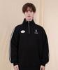 Ellamo French Terry Track Half-Zip Collar Oversized Sweatshirt [Black]