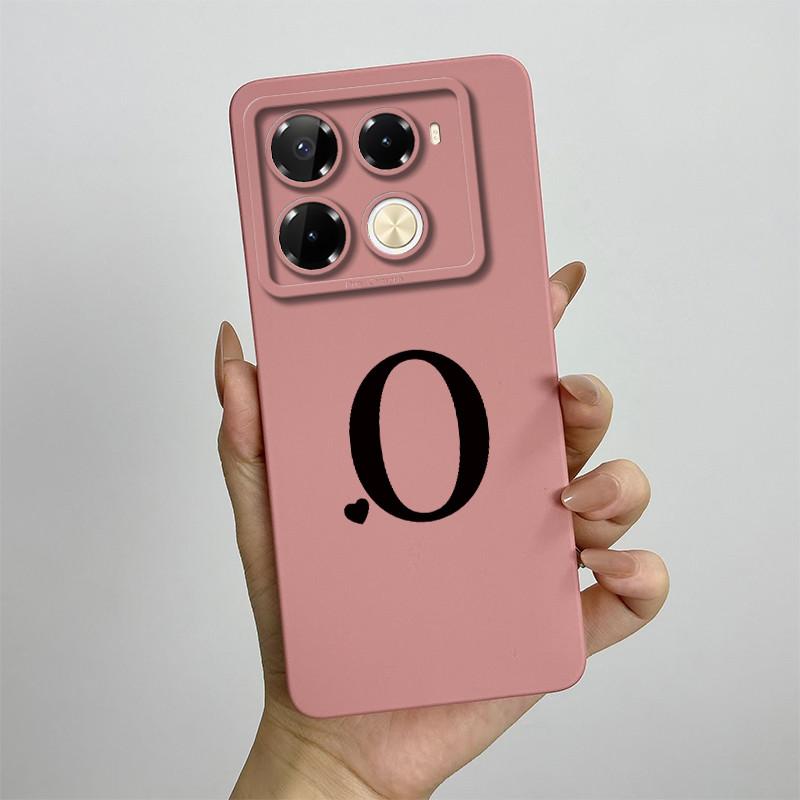 for Infinix Note 40 4G X6853 / Note 40 Pro 4G 5G X6850 X6851 / Pro Plus X6851B Phone Case Cute Letters Silicone Shockproof Cover
