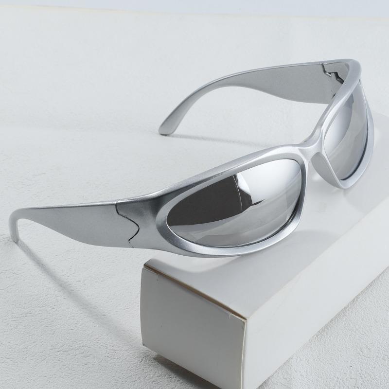Y2K Style Irregular Frame Surround Silvery Glasses Perfect for Concerts Parties And Gifts.