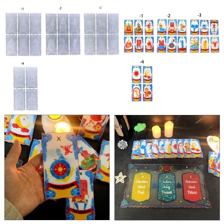 Card Board Set Epoxy Mold Handcraft Chess Entertainment Production Tools for DIY