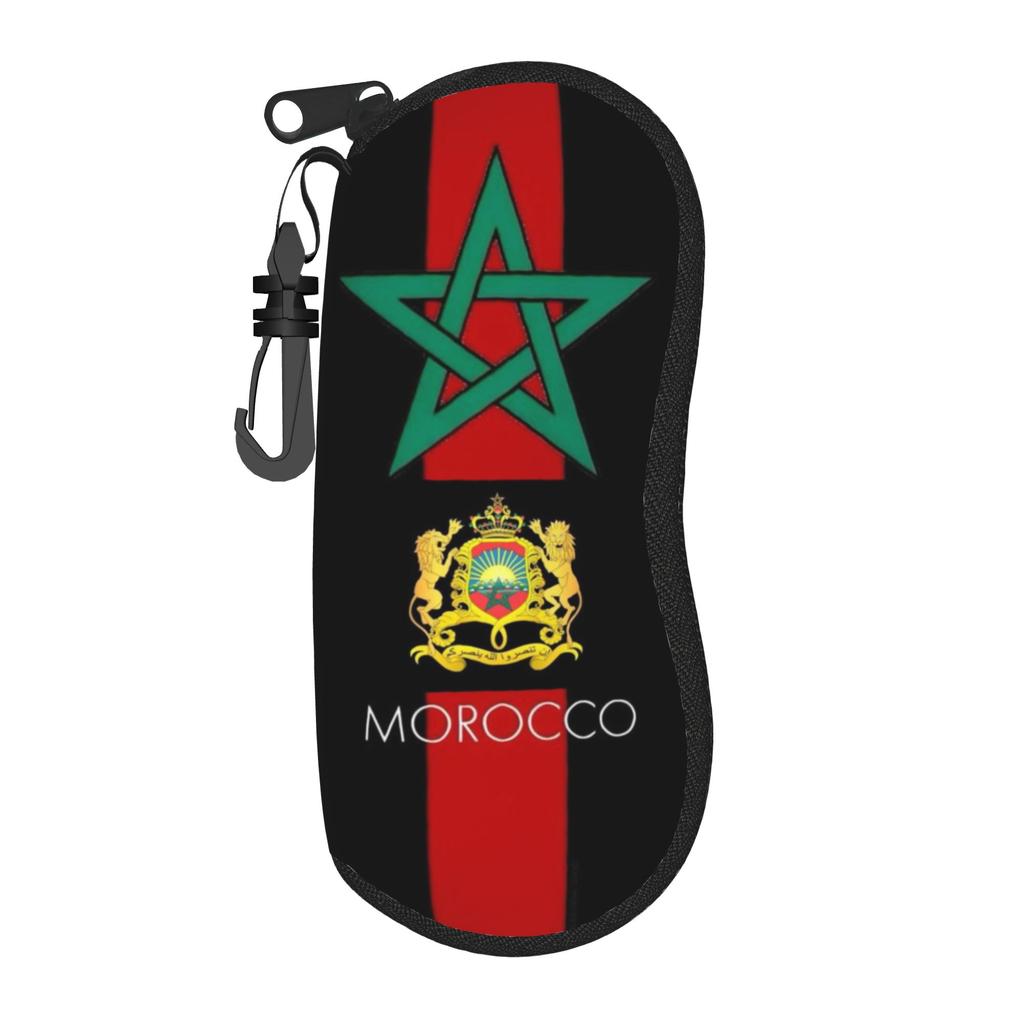 Morocco Maroc Flag Moroccan Merch Glasses Case for Girl Boy Protective Box  Glasses Protector Protector Sunglasses Box