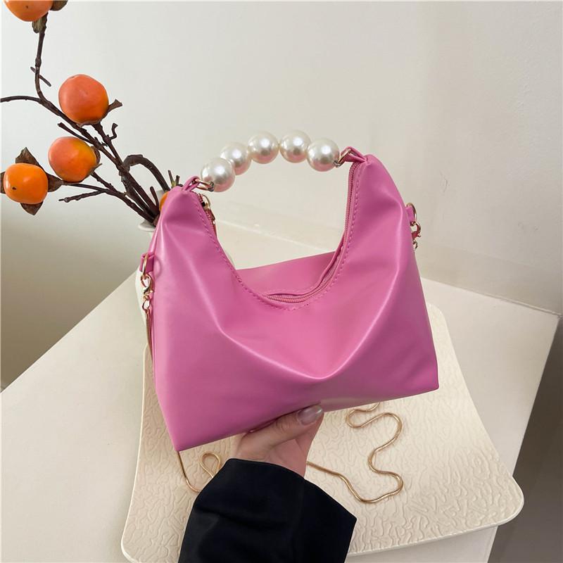 Elegant Women's Pearl Handbag 2025: Chic Chain Shoulder Crossbody with Simple Texture