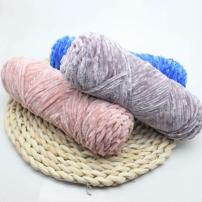 Chenille Gold Velvet Chunky Yarn Kit for Hats, Scarves, Sweaters, Dolls, and DIY Knitting