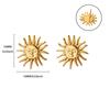 Punk Sun Earrings For Women Gold Plated Stainless Steel Geometric Sun Face Earring Wedding Aesthetic Waterproof Jewelry Gift