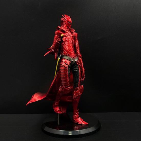 Cartoon-Ritterfigur mit rundem Sockel PVC Langschwert Roter Dunkler Ritter Modell Figur Schreibtischdekoration Ornament Sammlerstück Geschenk