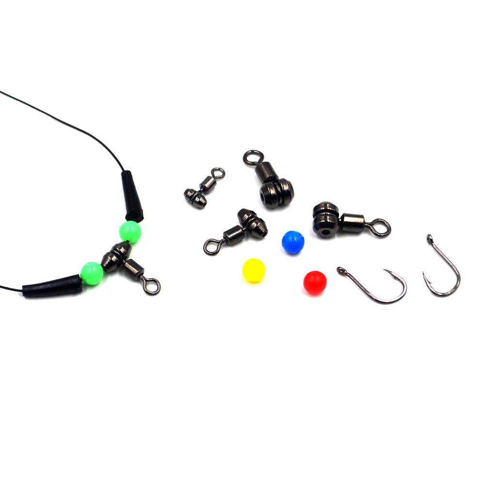 MNFT 12Pcs Fishing Swivels 3 Way Brass Alloy Cross-line Rolling Fishing Swivel Crane Tackle Connector Size L M S