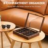 1pc 8 Grids Sunglasses Wooden Transparent Retro Storage Box with Latch, Velvet Display Cabinet,suitable for Women&men,lockable Multi Pair Glasses.