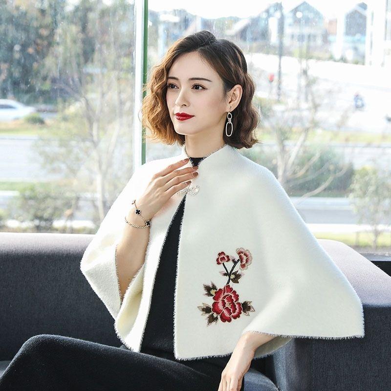 

Накидка шаль маленькое пальто женское короткое осенне-зимнее толстое кардиганное пальто накидка на плечо женский вязаный свитер one size белый