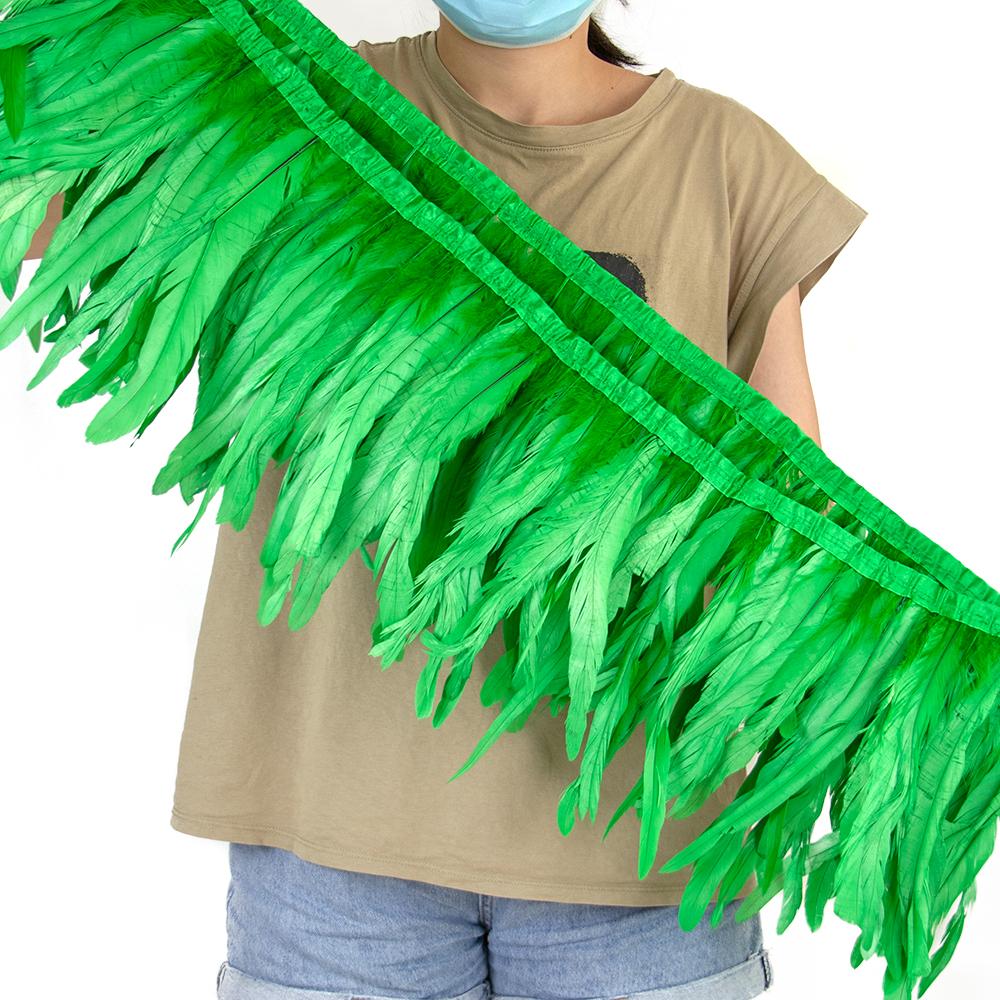 

10-12inch High Quality Rooster Tail Feather Trim Fringe for Dresses Decoration 1 Meter Orange Cock Plume Ribbon Carnival Crafts 25-30cm 10-12inch