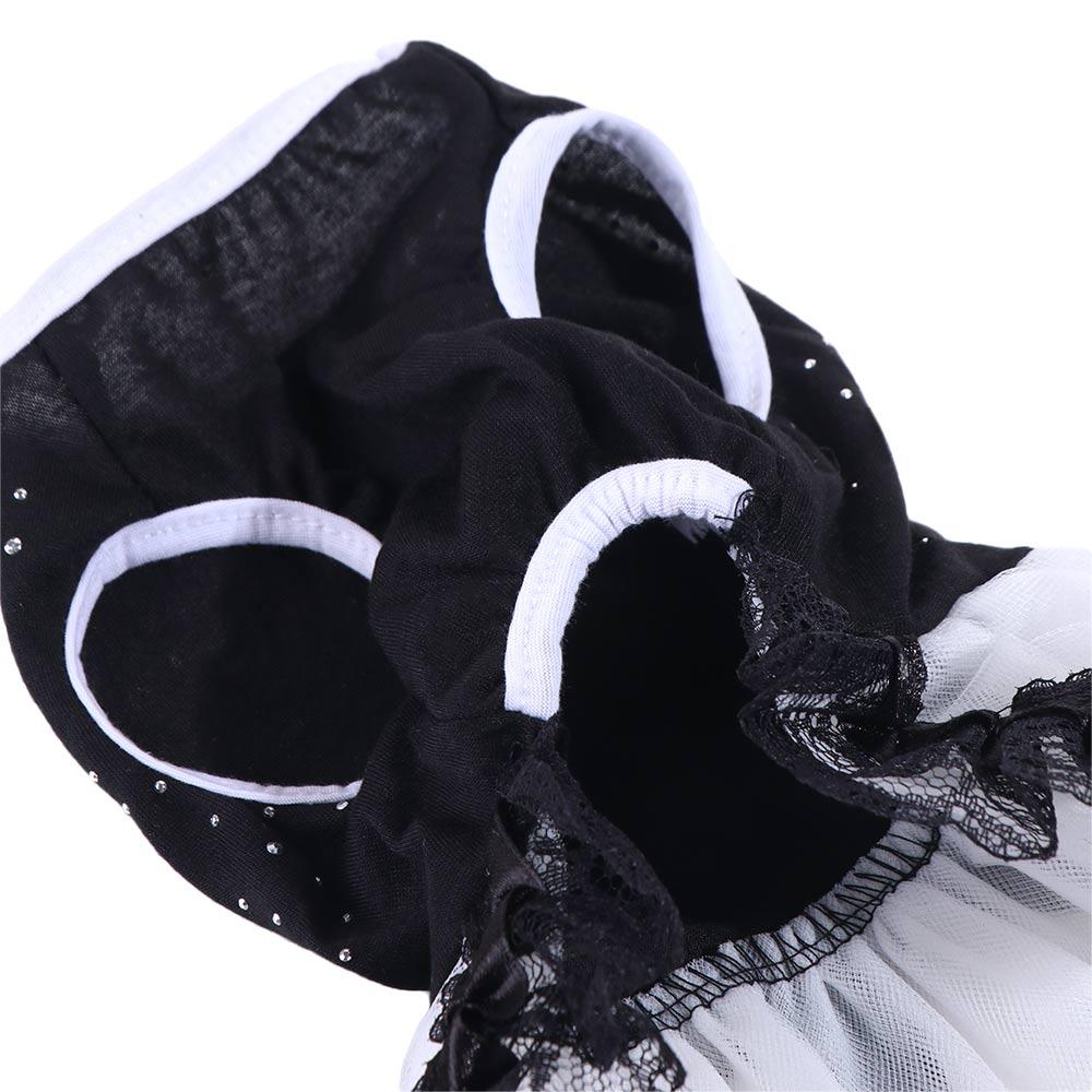 Elegant Black-white Glitter Bow Lace Dog Skirt Diamond Formal Dot Tutu Dog Dress with Lace Trim Pet Wedding Dresses Chihuahua