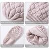 Jxwatcher Women Winter Hat Real Fur Pompom Angora Knitted Wool Beanie Fashion Casual Outdoor Thick Ladies Warm Fur Ball Hats New
