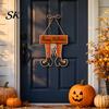 Halloween Festive Atmosphere Decor Pumpkin Door Hanging Decor, Spooky Wall Ornament for Party Decoration Pendant Scene, Front Entryway Decoration,